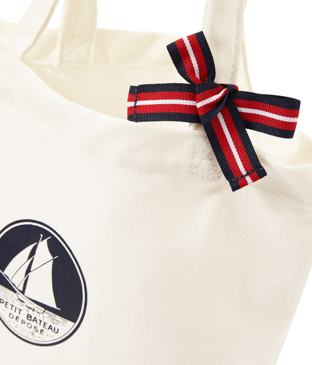 Borsa bambina in tela bianco