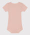 Body a maniche corte bebè in maglia traforata rosa SALINE