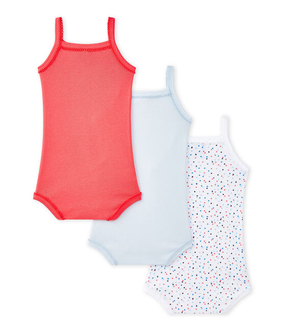 Lotto di 3 bodies per bebé femmina con spalline bianco LOT