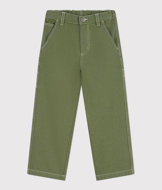 Pantaloni carpenter in cotone bambino verde OLIVINE
