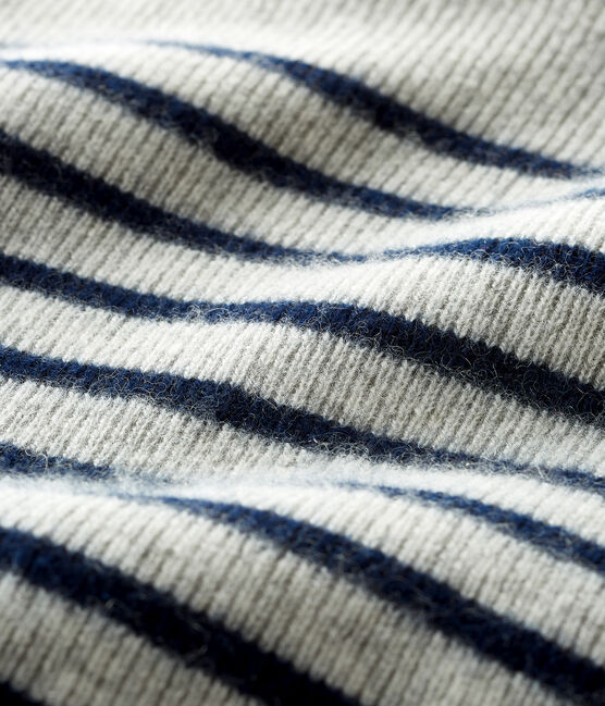 Pull in cachemire bebè maschio grigio BELUGA/blu SMOKING