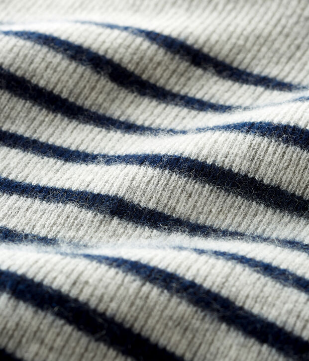 Pull in cachemire beb&egrave; maschio grigio/blu