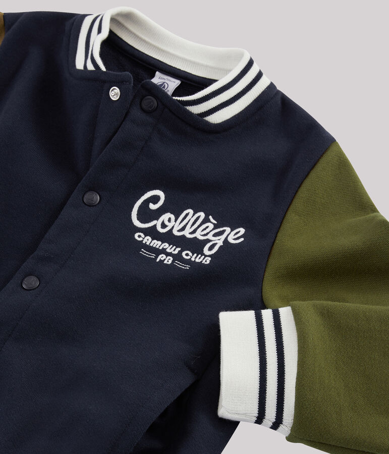 Giubbotto stile college bambino blu SMOKING/verde MILITARY