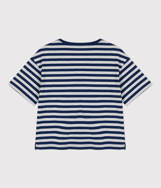 T-shirt LE BOXY in cotone donna blu MEDIEVAL/ FUMEE