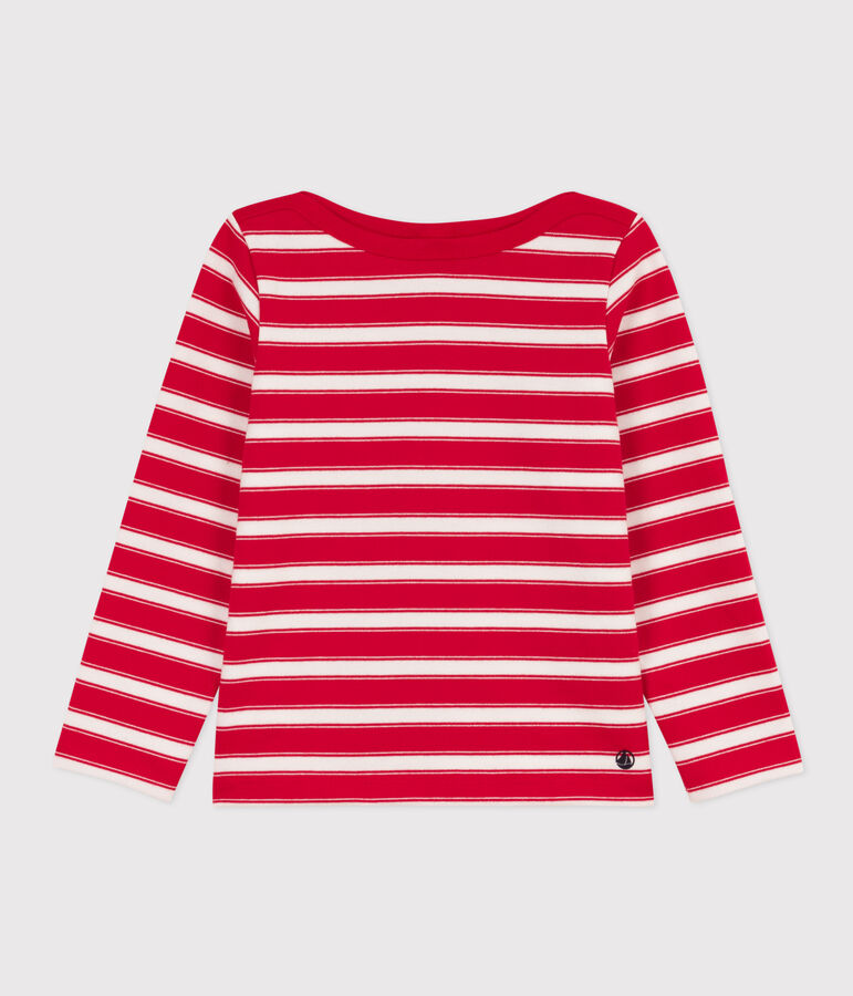 Marini&egrave;re bambino unisex in cotone spesso rosso/bianco