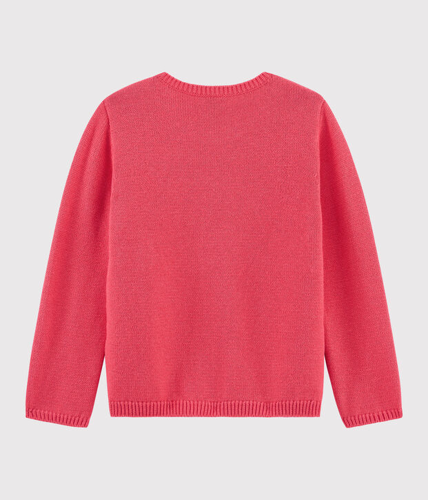 Pullover in lana e cotone bambina rosa