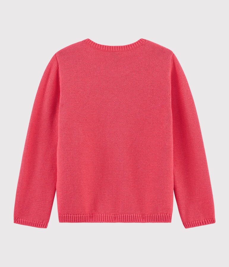 Pullover in lana e cotone bambina rosa