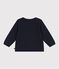 Cardigan in maglia di cotone tinta unita neonato blu SMOKING