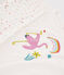 Pigiama ragazza fenicottero rosa a costine bianco MARSHMALLOW/bianco MULTICO