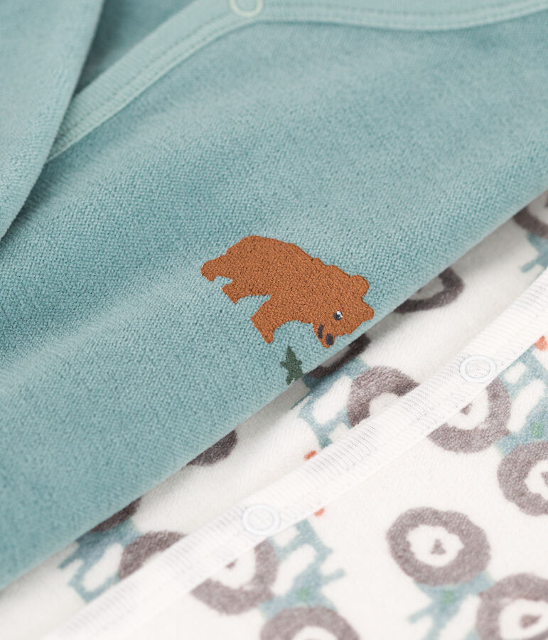 Set di 2 pigiami beb&egrave; in ciniglia multicolore