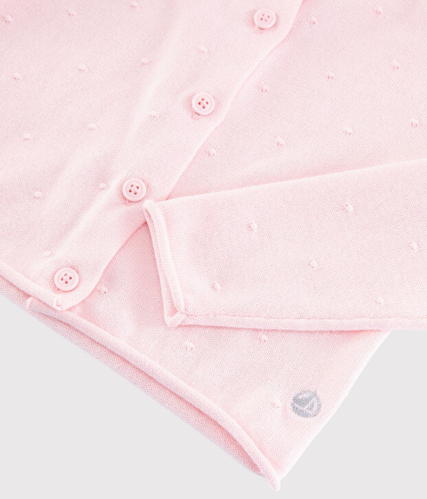 Cardigan tricot in cotone bambina rosa