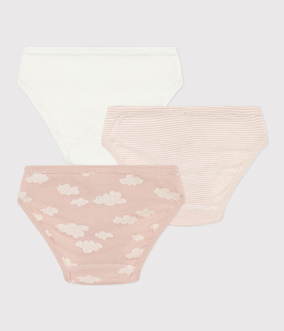 Confezione da 3 slip bambina in cotone nuvole variante 1