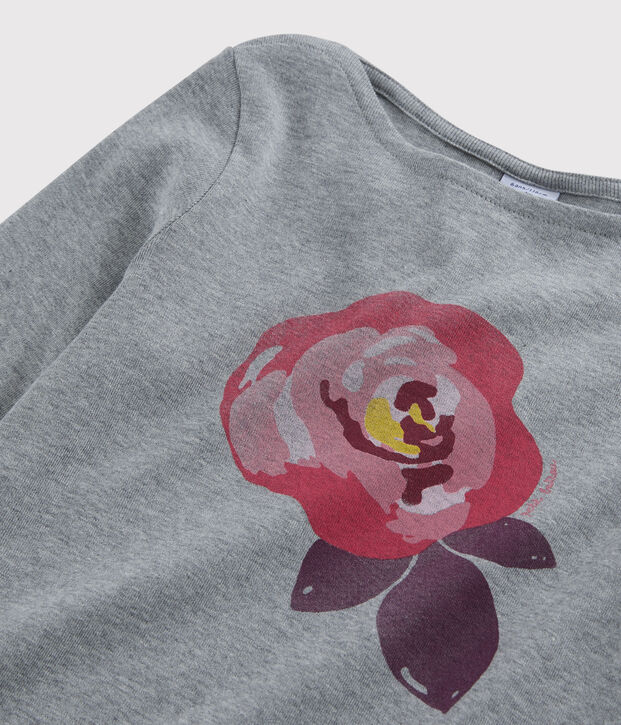 T-shirt serigrafata bambina grigio