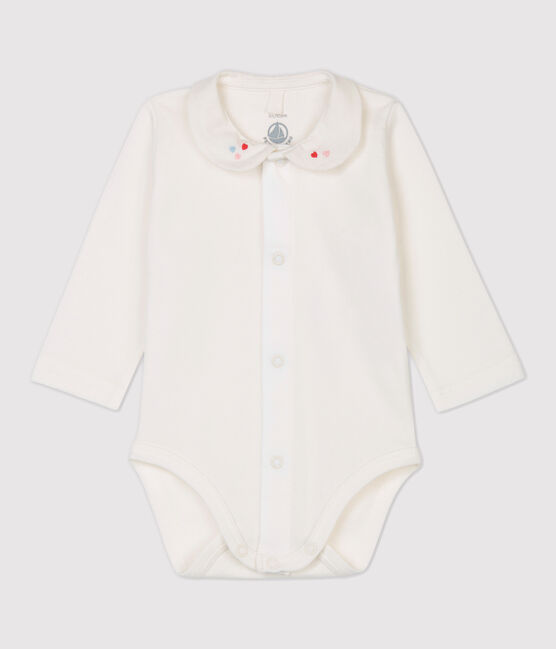 Body in cotone bebè con colletto bianco MARSHMALLOW