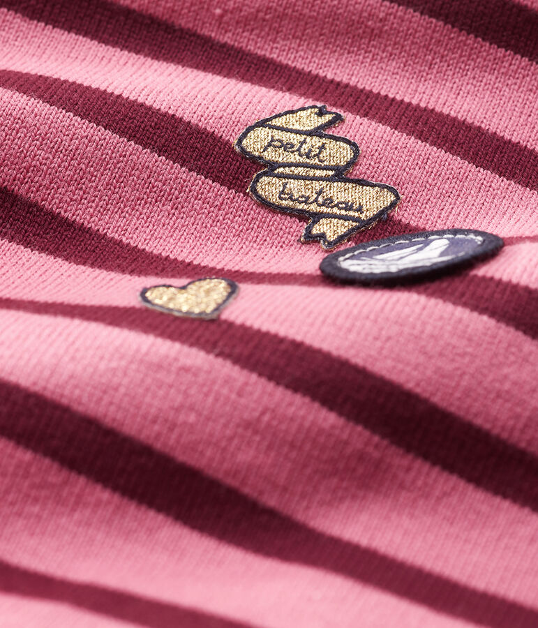 Marini&egrave;re upcycling maniche lunghe beb&egrave; femmina rosa/multicolore