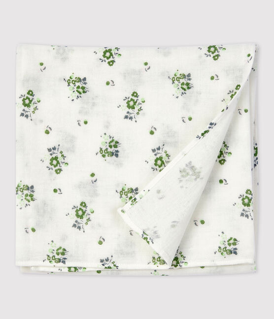 Fascia a fiori in garza di cotone bebè bianco MARSHMALLOW/bianco MULTICO