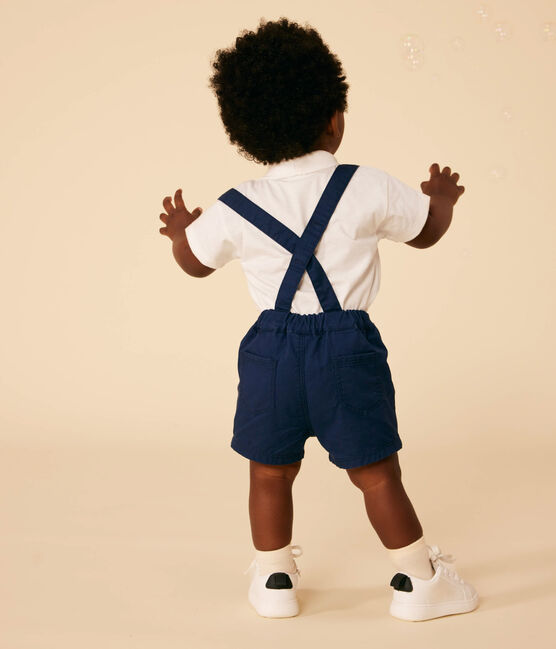 Polo bebè in cotone a manica corta bianco MARSHMALLOW