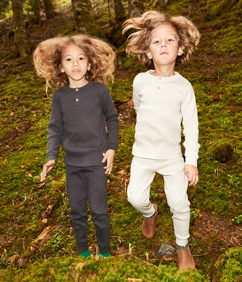 Pigiama di cotone per bimbo/bimba beige