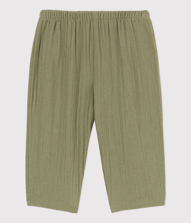 Pantaloni beb&egrave; in garza di cotone verde