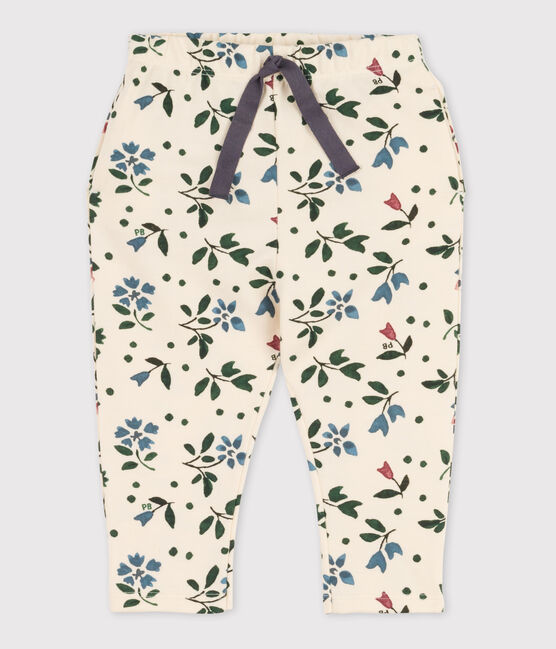 Pantaloni bebè in tessuto felpato fantasia bianco AVALANCHE/ MULTICO