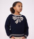 Pullover in misto lana e cotone con fantasia a fiocchi bambino