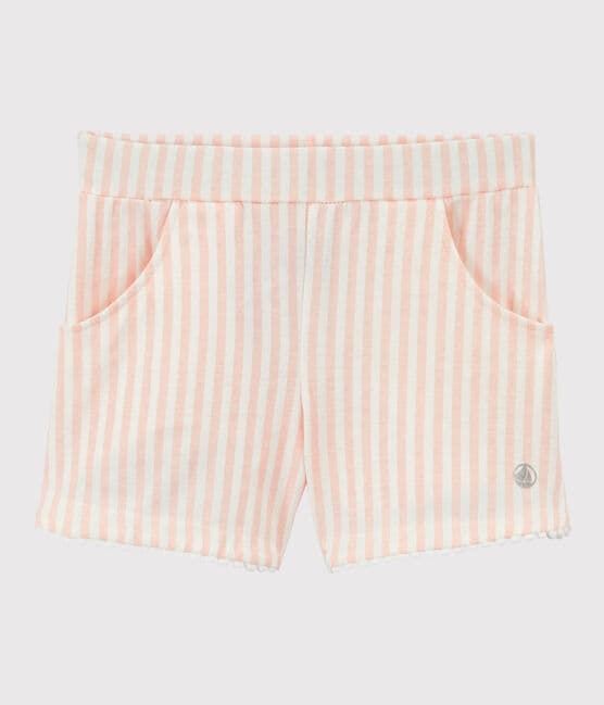 Shorts in jersey bambina rosa MINOIS/bianco MARSHMALLOW