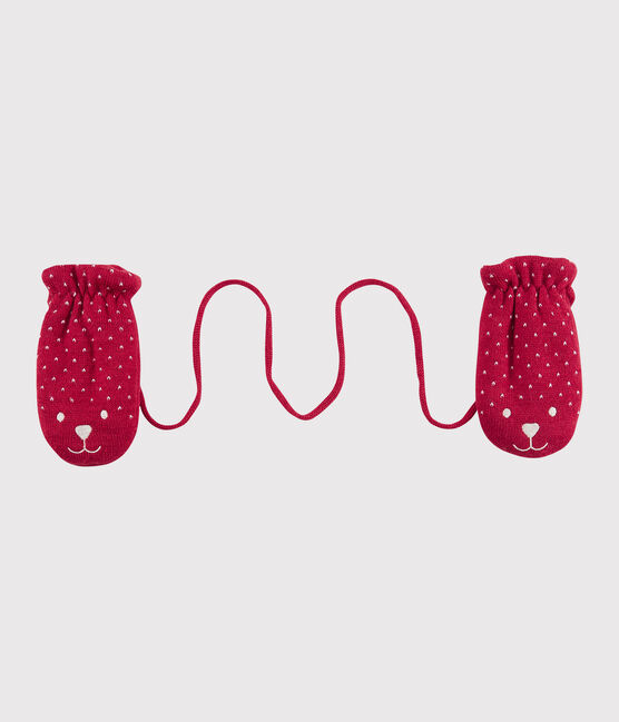Muffole bebè foderate in micro pile rosso TERKUIT