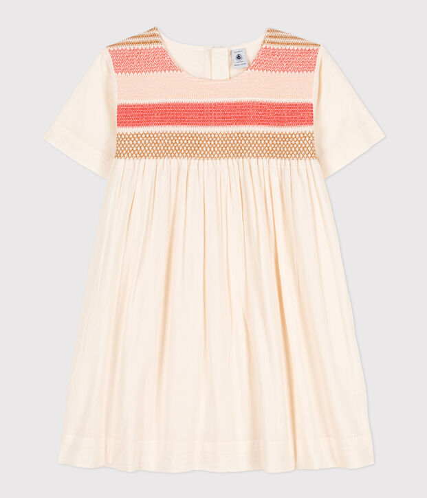 Abito in popeline bambina ecru