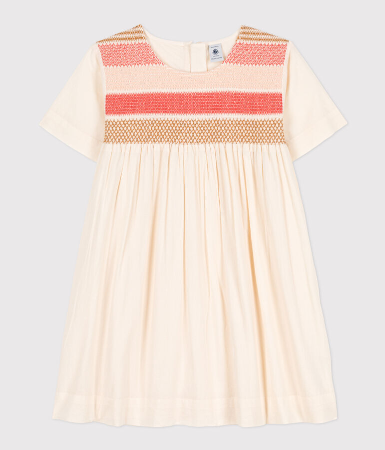 Abito in popeline bambina ecru