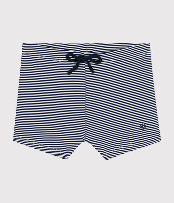 Shorts da bagno bebè blu MEDIEVAL/bianco MARSHMALLOW