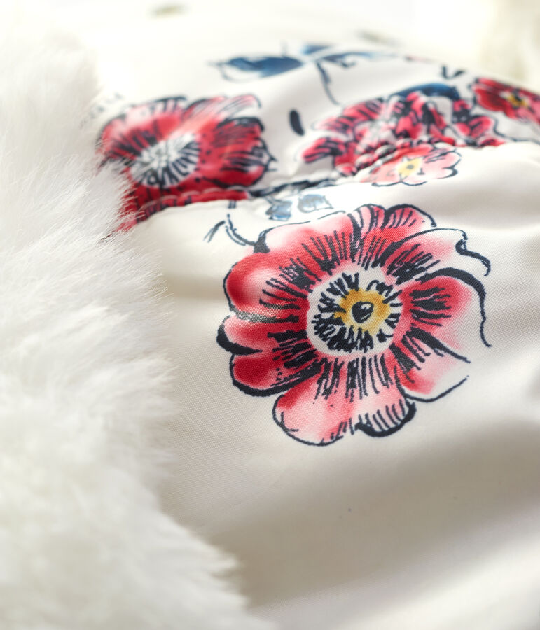 Cappello di pelliccia con paraorecchie impermeabile beb&egrave;. bianco MARSHMALLOW/bianco MULTICO