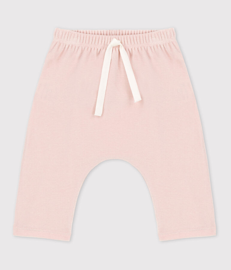 Pantalone beb&egrave; in velluto  di cotone rosa