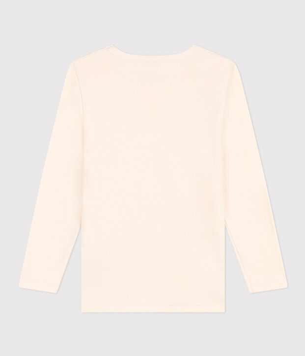 T-shirt a maniche lunghe in cotone ecru