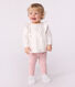 Blusa a maniche lunghe in cotone tinta unita neonato