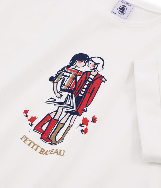 T-shirt a maniche corte bambina bianco MARSHMALLOW