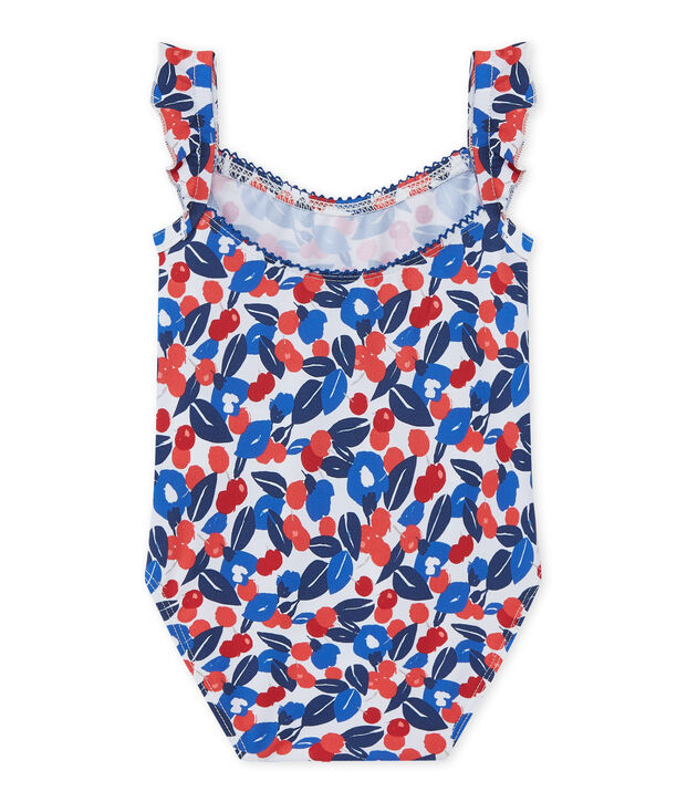 Costume da bagno beb&eacute; bambina a fiori bianco/multicolore