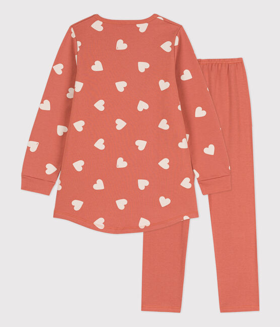 Camicia da notte e legging cuore bambina in molleton e in cotone BRANDY/ AVALANCHE