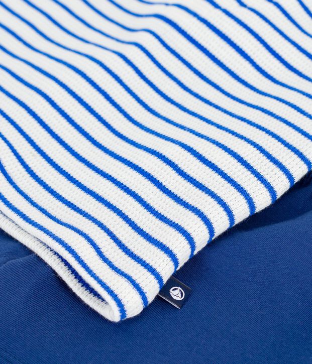 Set 2 pezzi in cotone con T-shirt con colletto alla marinara neonato blu/blu