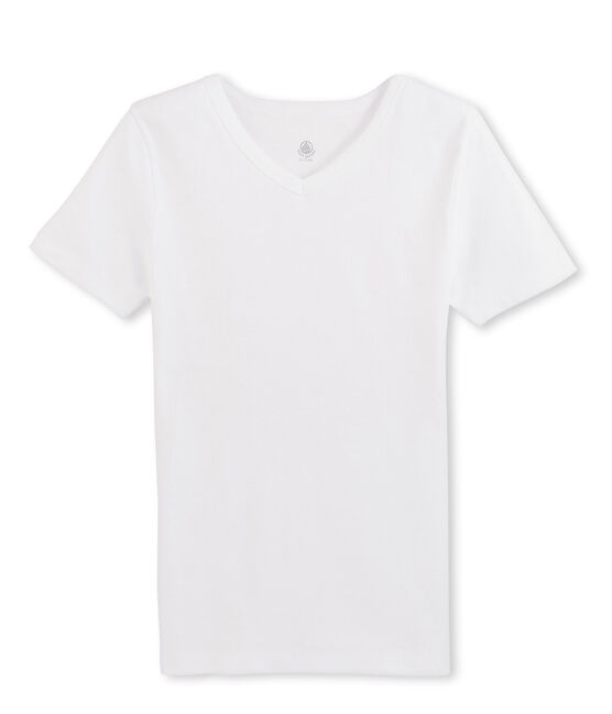 T-shirt maniche corte scollo a V uomo bianco ECUME