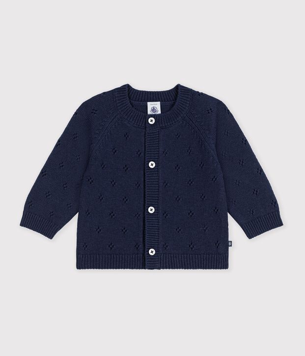 Cardigan in maglia di misto lana e cotone tinta unita neonato SOIR