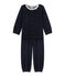 Pigiama per bambina in ciniglia blu SMOKING/grigio ARGENT
