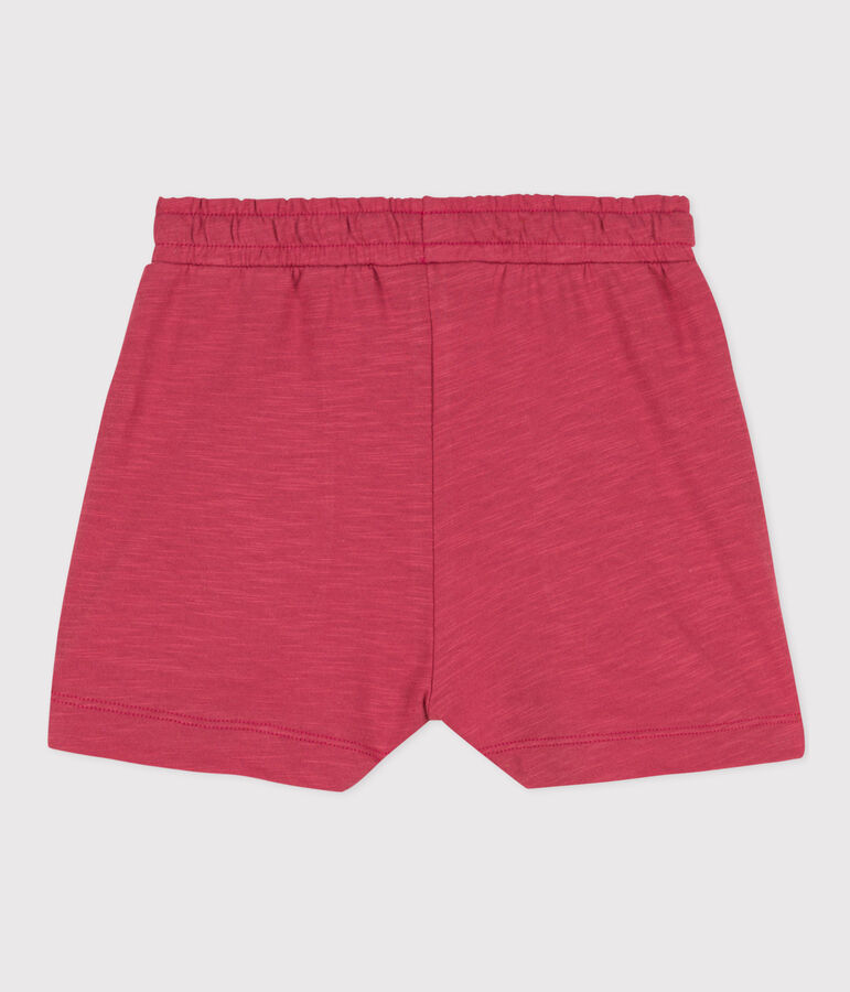 Shorts bambina in jersey fiammato rosa