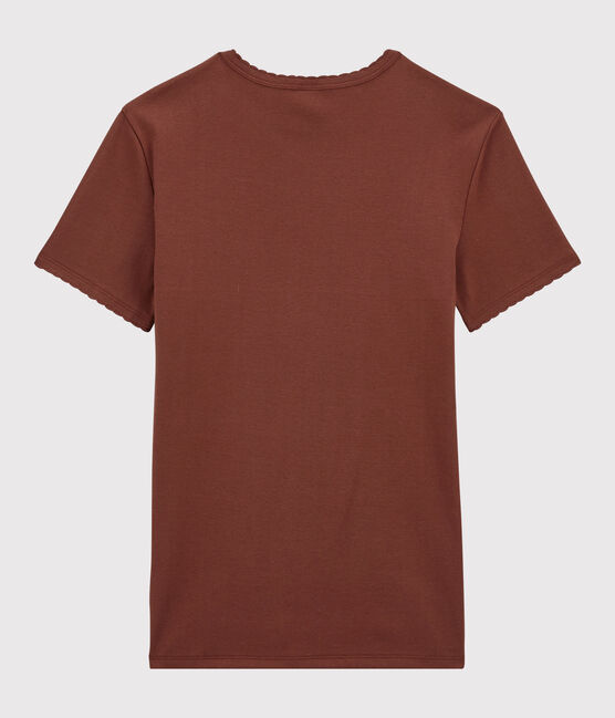 T-shirt girocollo iconica in cotone Donna arancione MADRAS