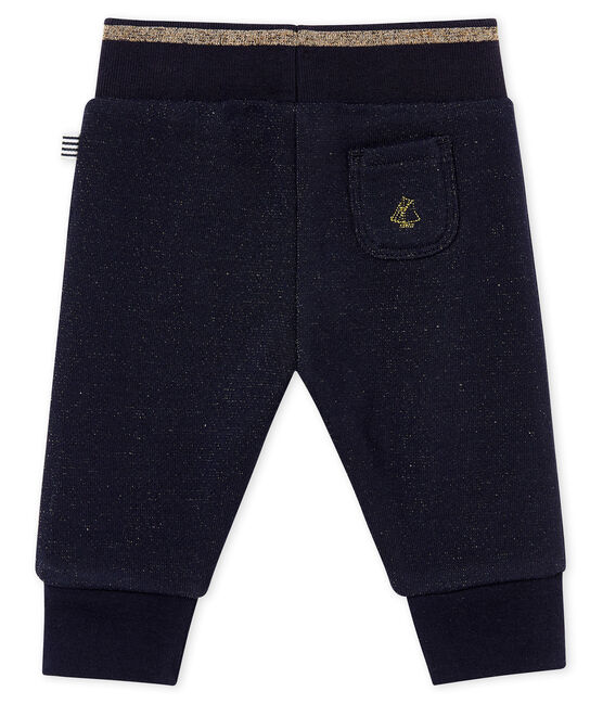 Pantalone in molleton con paillettes per bebé femmina blu SMOKING/giallo DORE