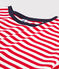 T-shirt TAGLIO BOXY in cotone donna rosso PEPS/bianco MARSHMALLOW