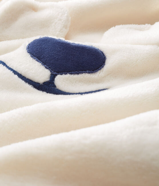 Tutina imbottita orso bebè in pile bianco MARSHMALLOW