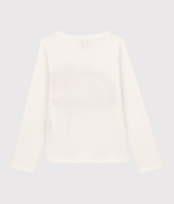 T-shirt bambina a maniche lunghe in cotone bianco MARSHMALLOW