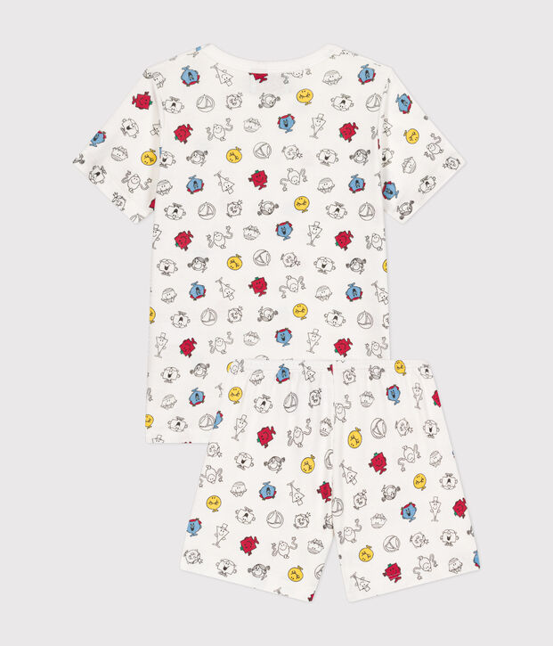Pigiama corto Monsieur Madame in cotone bambino bianco/multicolore