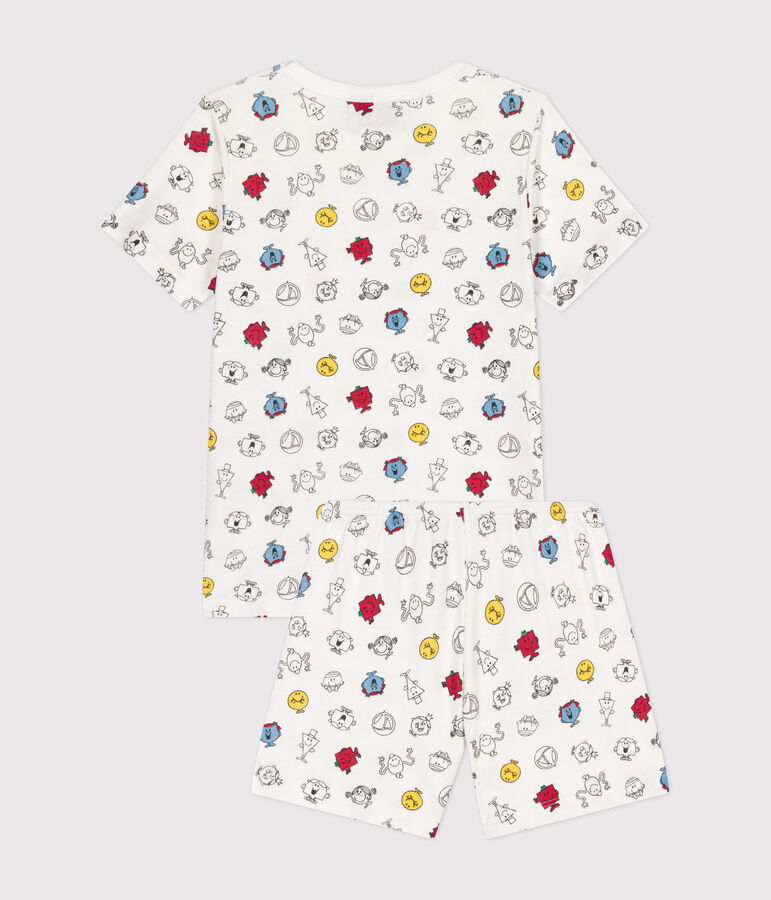 Pigiama corto Monsieur Madame in cotone bambino bianco/multicolore