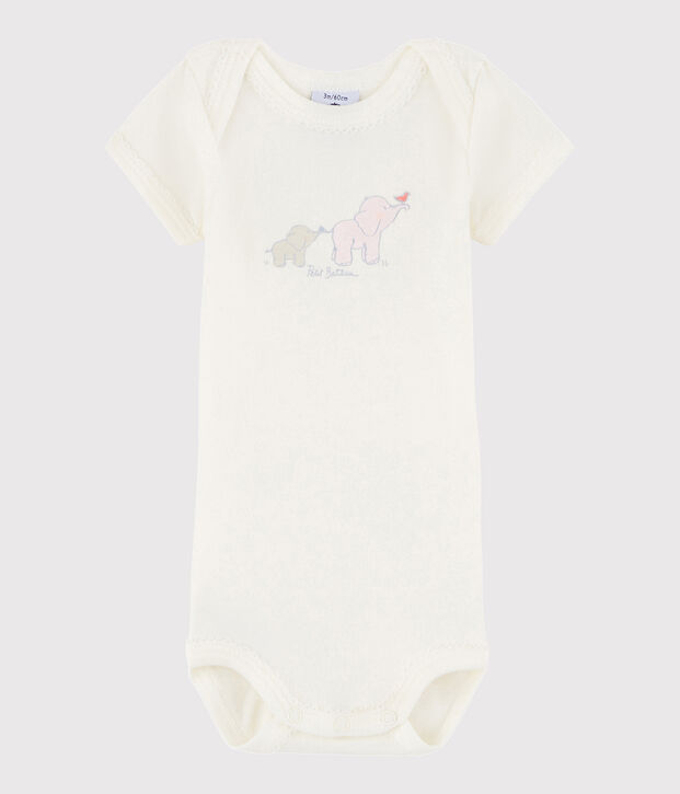 Body manica corta beb&egrave; femmina bianco